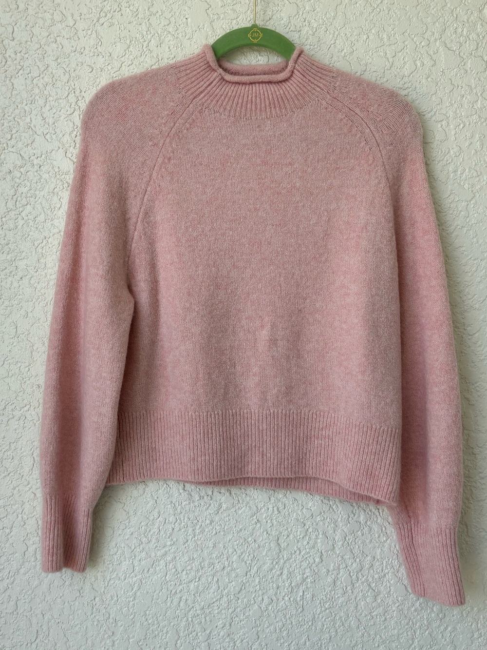 Merino wool and Alpaca J. Crew Soft Pink roll Neck super soft Sweater